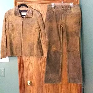 Wilson Leather Brown Suede Jacket/Pants Set
